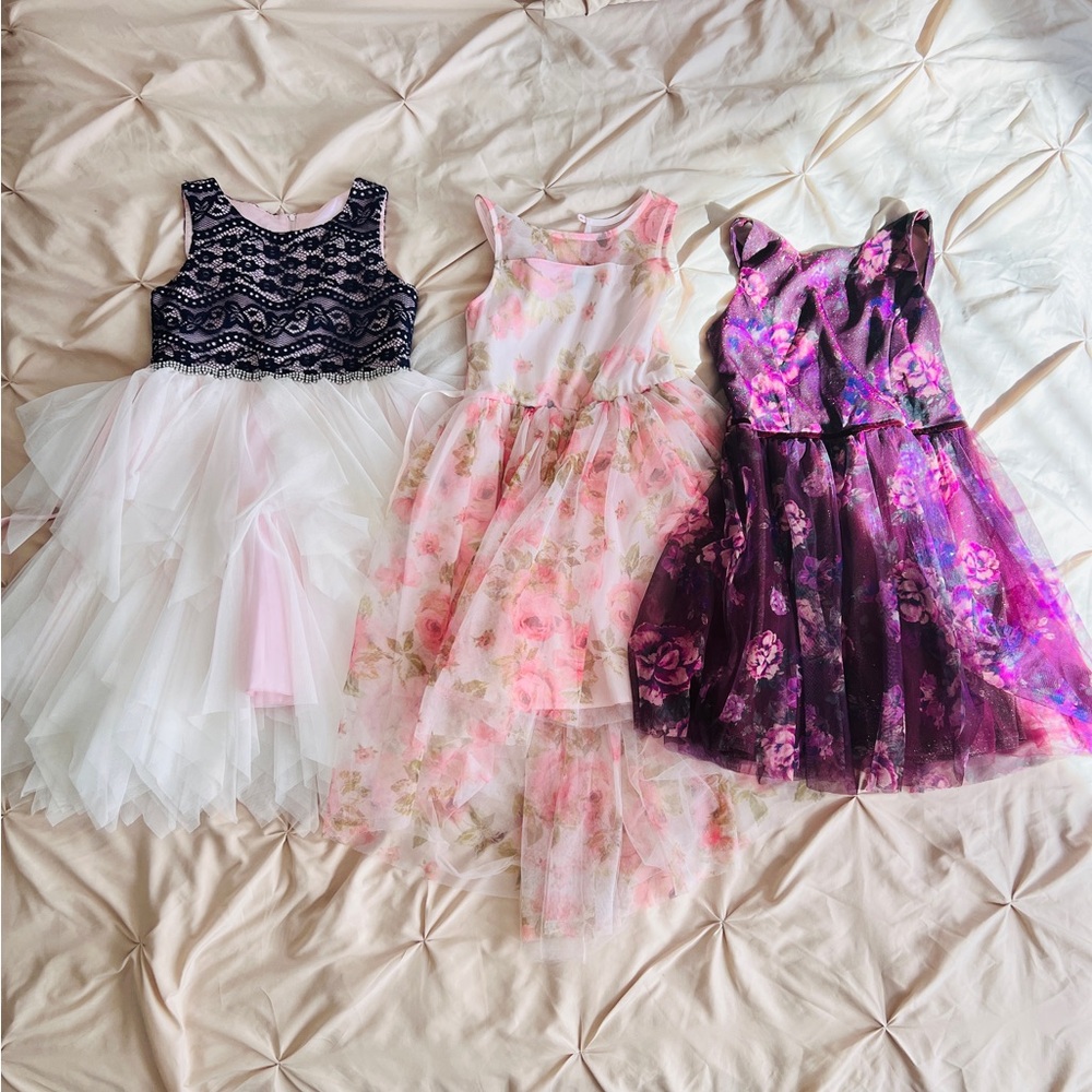 ⛔️SOLD⛔️ Trio Dressy Dresses. Sz 8 years old.